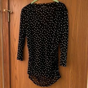 INC International Concepts Black and White Polka Dot Top